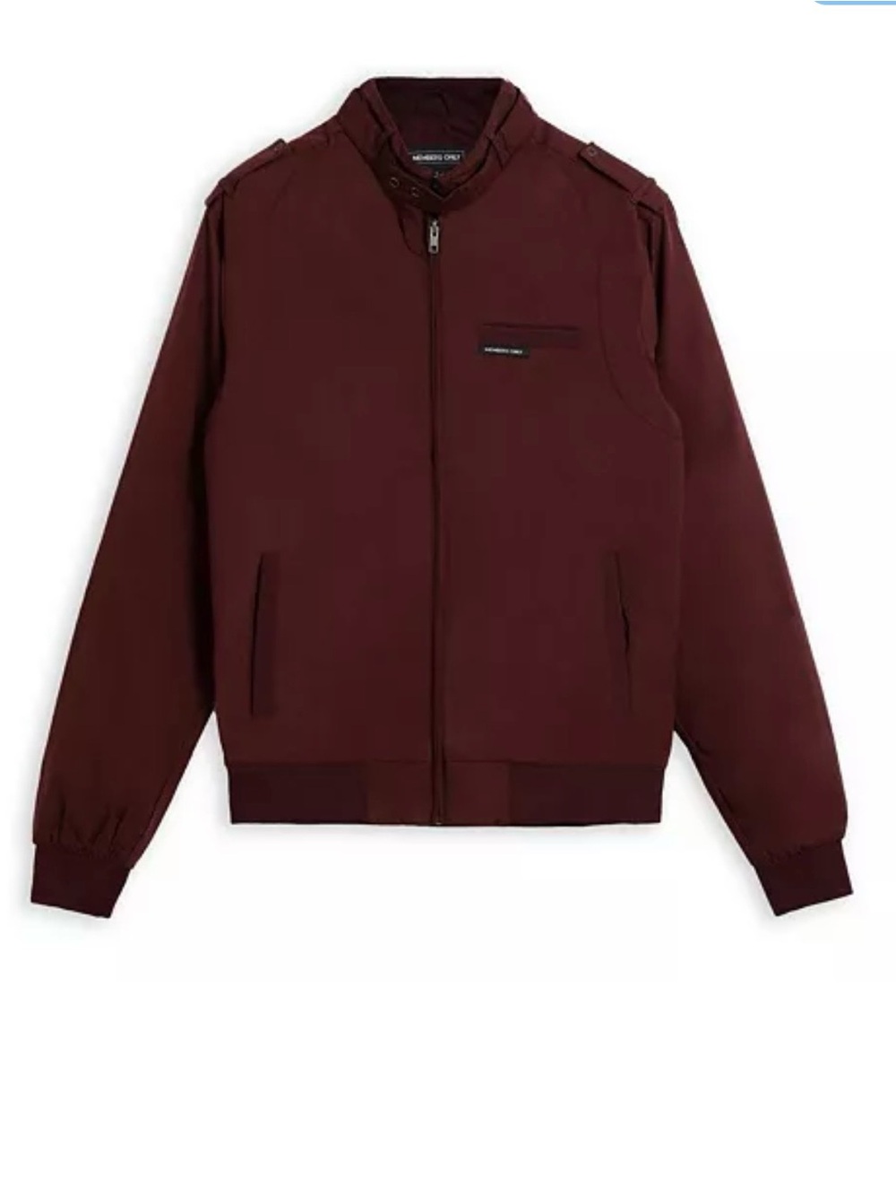 Members Only Men's Classic Iconic Racer Jacket (Slim Fit) Burgundy Sz L NWT!